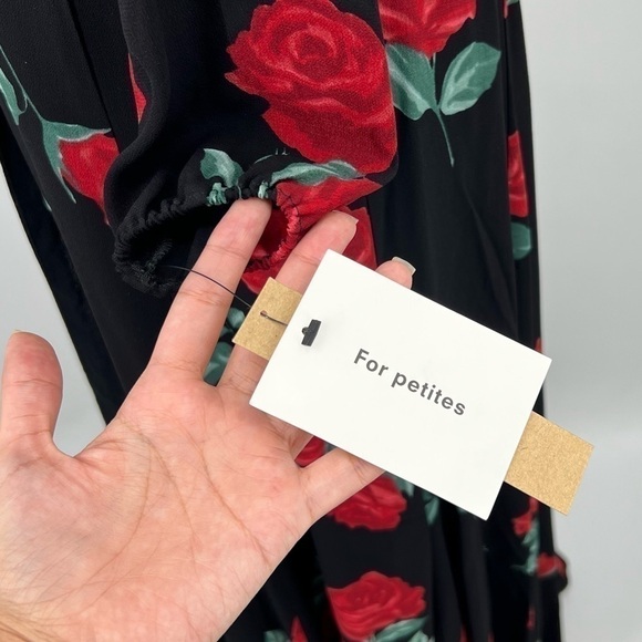 NWT Reformation Milan Maxi Dress Black Floral Hera Wrap Bridesmaid Dress Petite - Picture 7 of 13